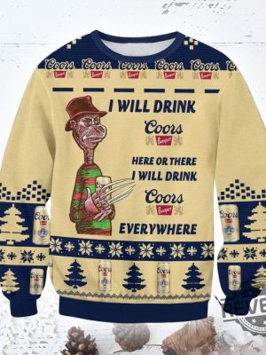 Coors Banquet Drink Everywhere Ugly Christmas Sweater Coors Banquet Drink Everywhere Sweatshirt revetee 2