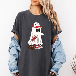 Kansas Chiefs Ghost Football Shirt Kansas City Football Mom Spooky Mom Sweatshirt Cheifs Shirt revetee 3