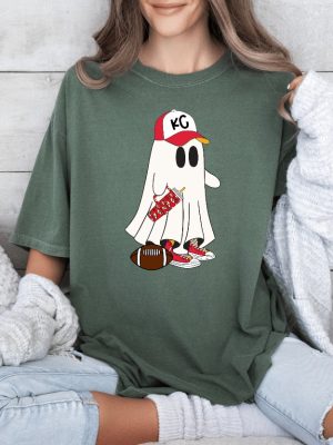 Kansas Chiefs Ghost Football Shirt Kansas City Football Mom Spooky Mom Sweatshirt Cheifs Shirt revetee 4