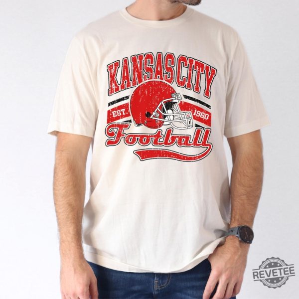 Vintage Kansas City Football Shirt Kc Chiefs Shirt Game Day Shirt Sports Fan Gifts Cheifs Shirt revetee 4