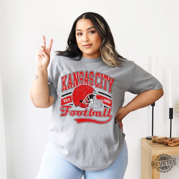 Vintage Kansas City Football Shirt Kc Chiefs Shirt Game Day Shirt Sports Fan Gifts Cheifs Shirt revetee 5