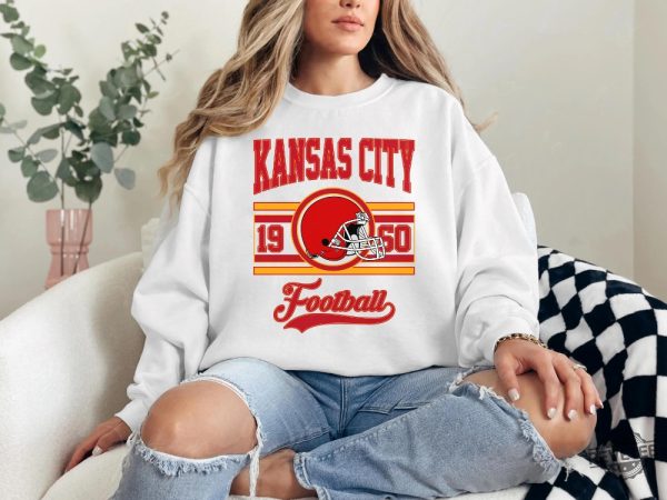 Retro Kansas City Football Shirt Vintage Style Kansas City Football Crewneck Kansas City Football Fan Shirt revetee 3