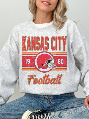 Retro Kansas City Football Gift Kansas City Vintage Football Sweater Kansas City Football Crewneck For Women revetee 3