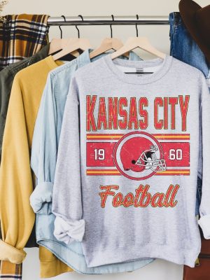 Retro Kansas City Football Gift Kansas City Vintage Football Sweater Kansas City Football Crewneck For Women revetee 5