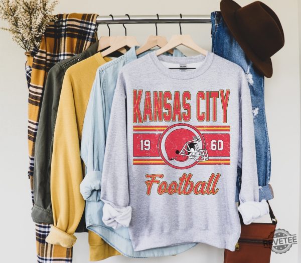 Retro Kansas City Football Gift Kansas City Vintage Football Sweater Kansas City Football Crewneck For Women revetee 5