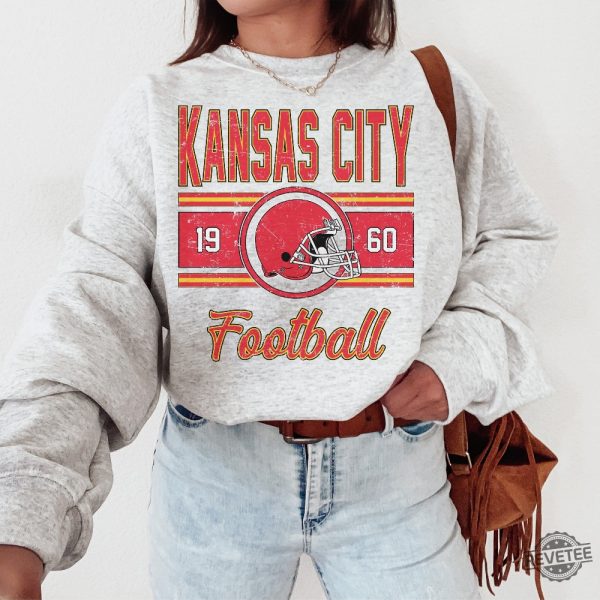 Retro Kansas City Football Gift Kansas City Vintage Football Sweater Kansas City Football Crewneck For Women revetee 6