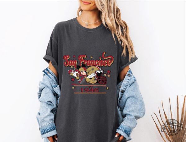 Mickey San Francisco Football Shirt Vintage Style Disney Football Shirt Vintage Style Football T Shirt revetee 1