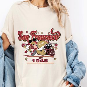 Mickey San Francisco Football Shirt Vintage Style Disney Football Shirt Vintage Style Football T Shirt revetee 2