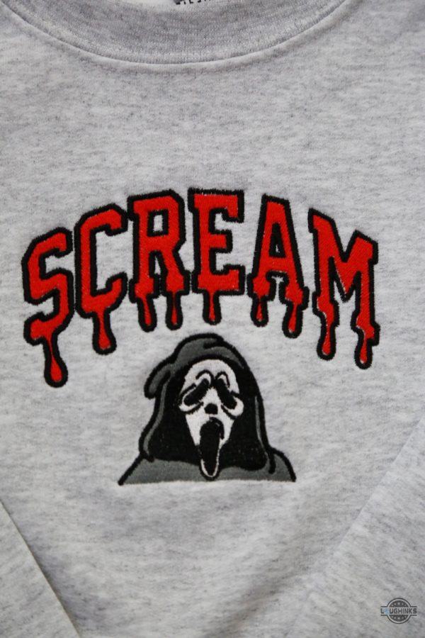 scream embroidered sweatshirt t shirt hoodie ghostface halloween tee gift