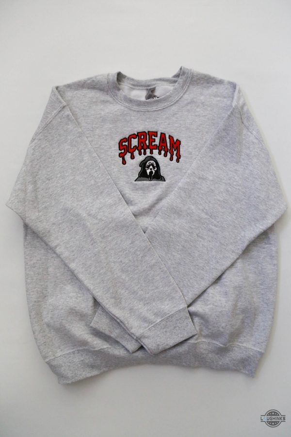 scream embroidered sweatshirt t shirt hoodie ghostface halloween tee gift