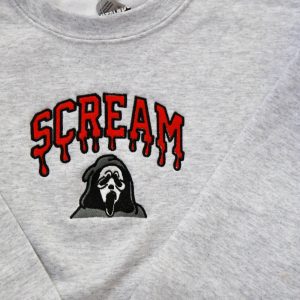 scream embroidered sweatshirt t shirt hoodie ghostface halloween tee gift