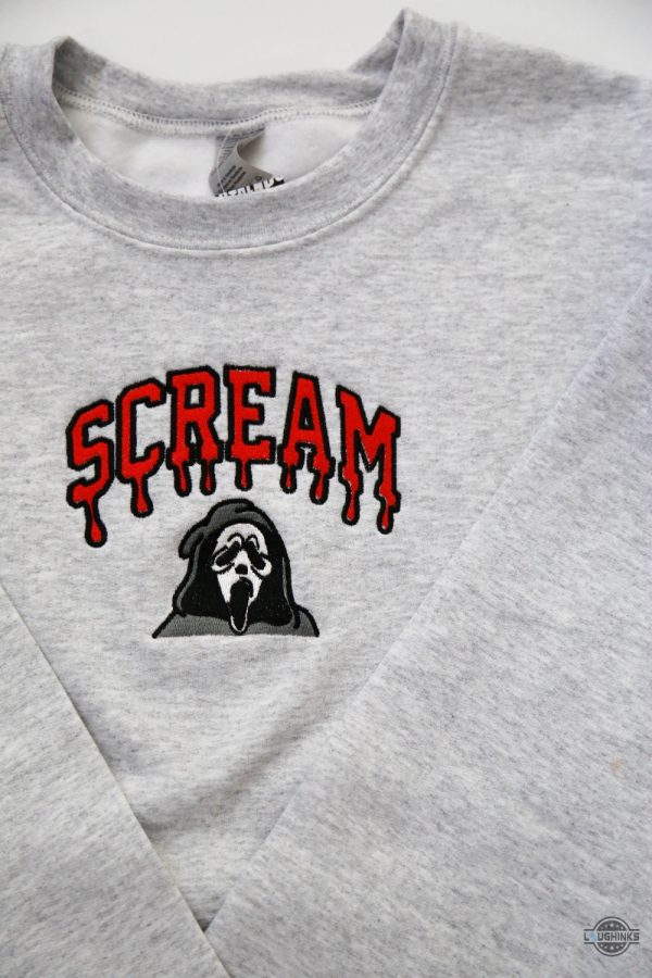 scream embroidered sweatshirt t shirt hoodie ghostface halloween tee gift