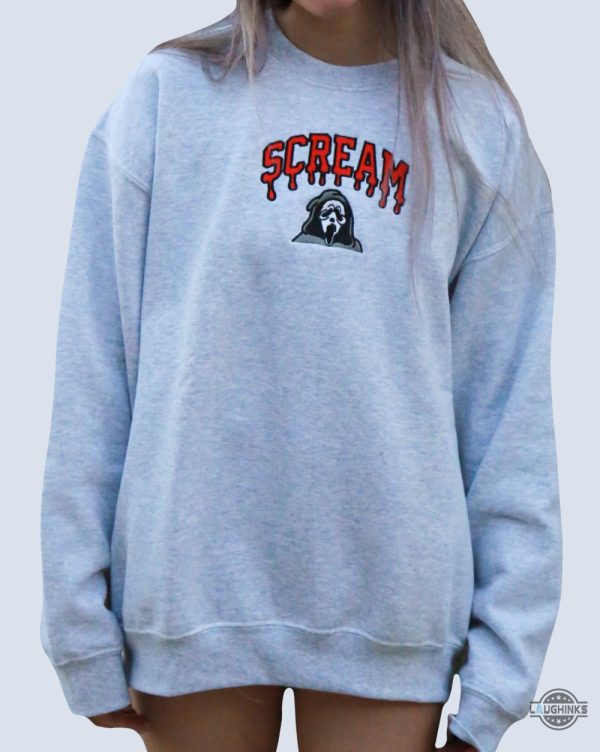 scream embroidered sweatshirt t shirt hoodie ghostface halloween tee gift