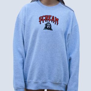 scream embroidered sweatshirt t shirt hoodie ghostface halloween tee gift