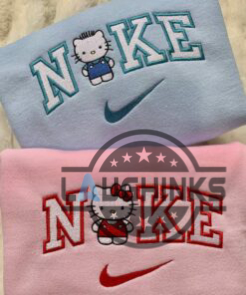 Nike Hello Kitty Embroidered Crewneck Tshirt Sweatshirt Hoodie For Men Women Couple Matching Shirts