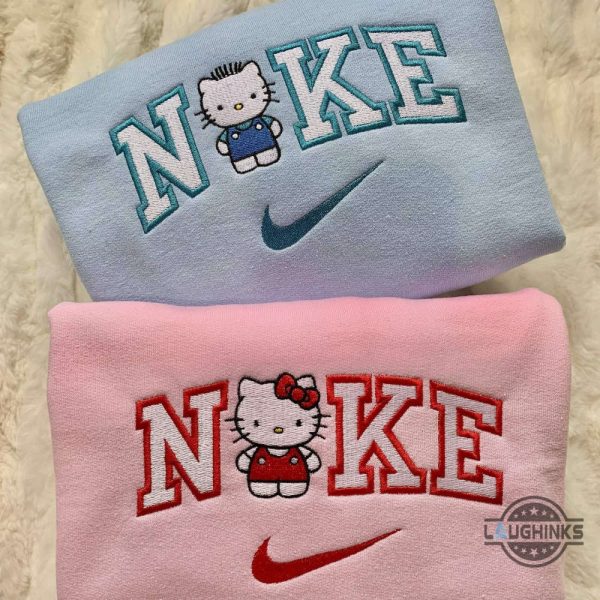 nike hello kitty embroidered crewneck tshirt sweatshirt hoodie for men women couple matching shirts laughinks 2