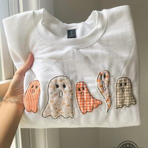 halloween embroidered crewneck sweatshirt t shirt hoodie cute ghost embroidery tee spooky season gift laughinks 3