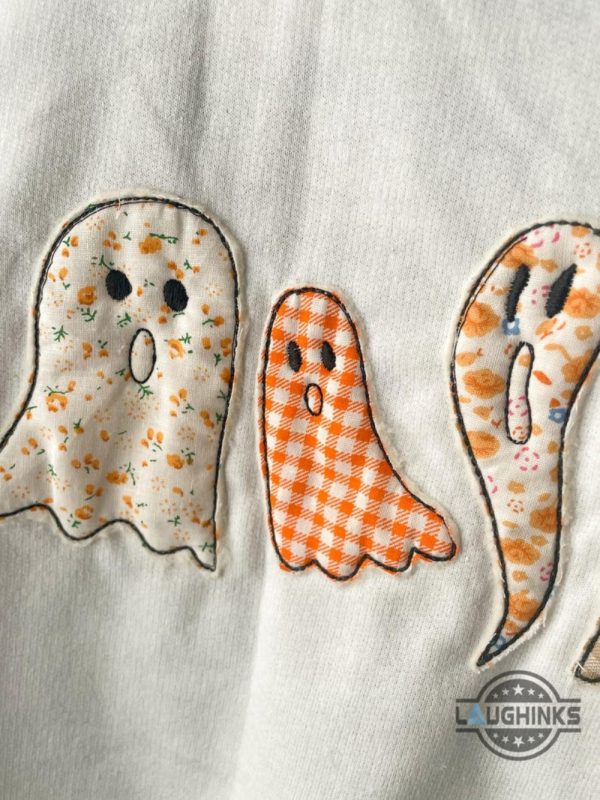 halloween embroidered crewneck sweatshirt t shirt hoodie cute ghost embroidery tee spooky season gift laughinks 6