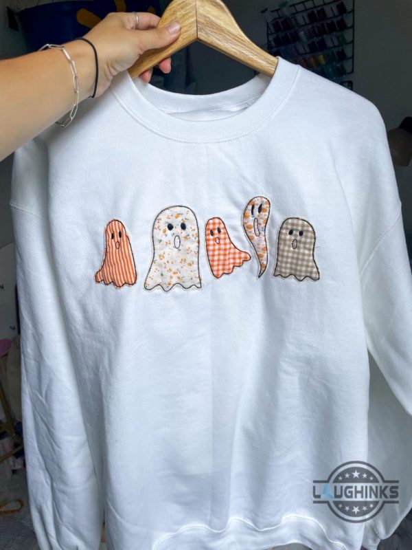 halloween embroidered crewneck sweatshirt t shirt hoodie cute ghost embroidery tee spooky season gift laughinks 7