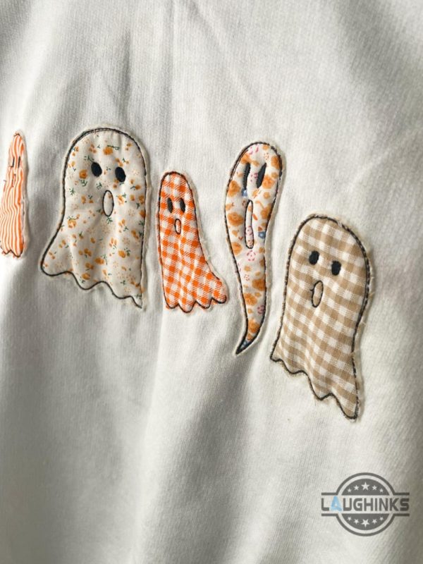 halloween embroidered crewneck sweatshirt t shirt hoodie cute ghost embroidery tee spooky season gift laughinks 8