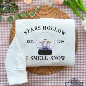 star hollow i smell snow gilmore girls embroidered sweatshirt t shirt christmas embroidery tee gift laughinks 1