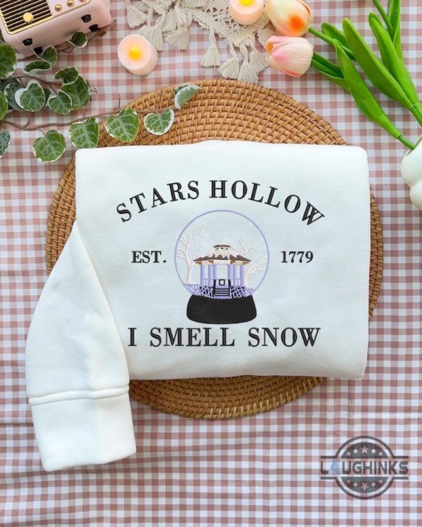 star hollow i smell snow gilmore girls embroidered sweatshirt t shirt christmas embroidery tee gift laughinks 1