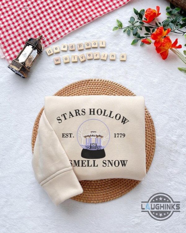 star hollow i smell snow gilmore girls embroidered sweatshirt t shirt christmas embroidery tee gift laughinks 2