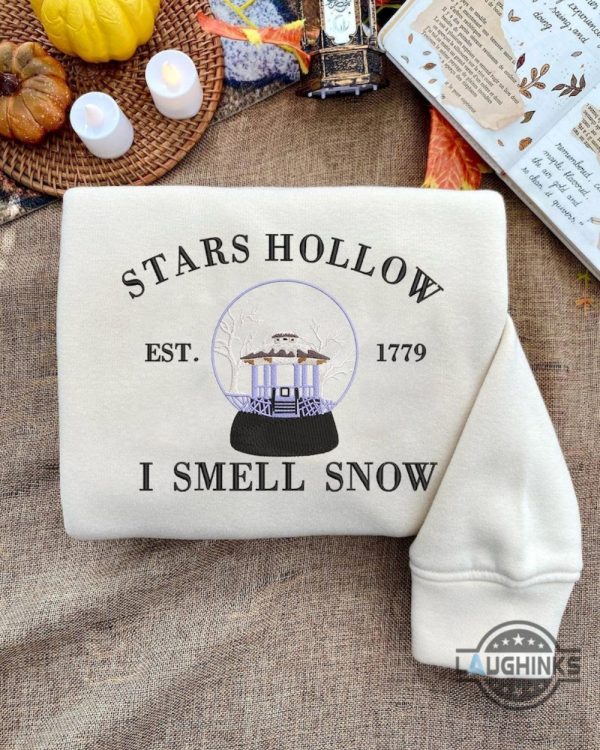 star hollow i smell snow gilmore girls embroidered sweatshirt t shirt christmas embroidery tee gift laughinks 3