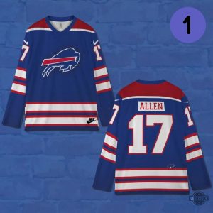 nike buffalo bills hockey jersey josh allen 17 football shirts blue black and camo version laughinks 1