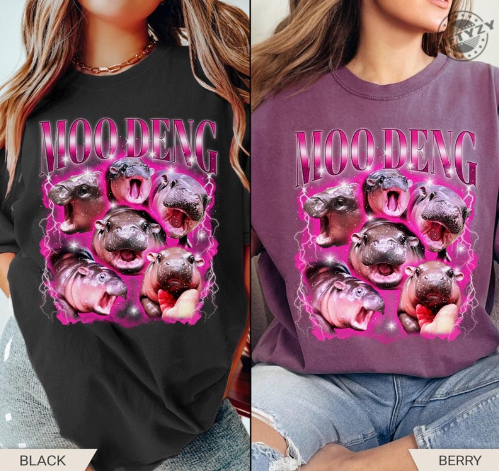 Moo Deng Shirt Moo Deng Hoodie Moo Deng Hippo Sweatshirt Moo Deng Memes Tshirt