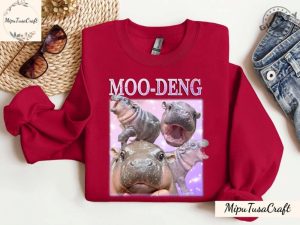 Moo Deng Shirt Moo Deng Gift Baby Hippo Tee Zoo Baby Hippo Hoodie Baby Pygmy Hippo Moo Deng Sweatshirt giftyzy 2