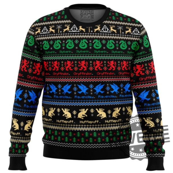 Harry Potter Hogwarts Houses Ugly Christmas Sweater Hogwarts Christmas Sweater revetee 1