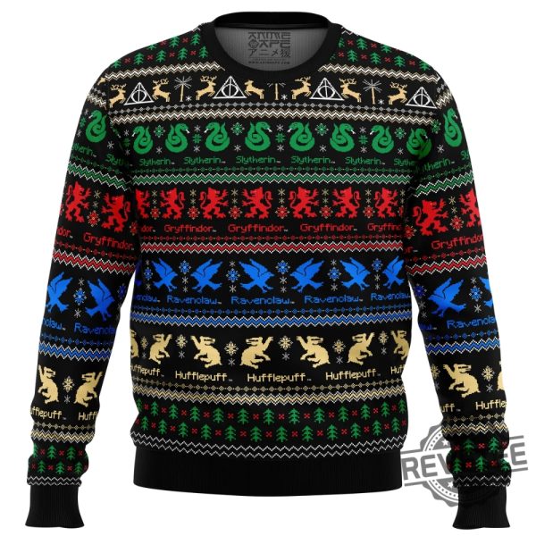 Harry Potter Hogwarts Houses Ugly Christmas Sweater Hogwarts Christmas Sweater revetee 2