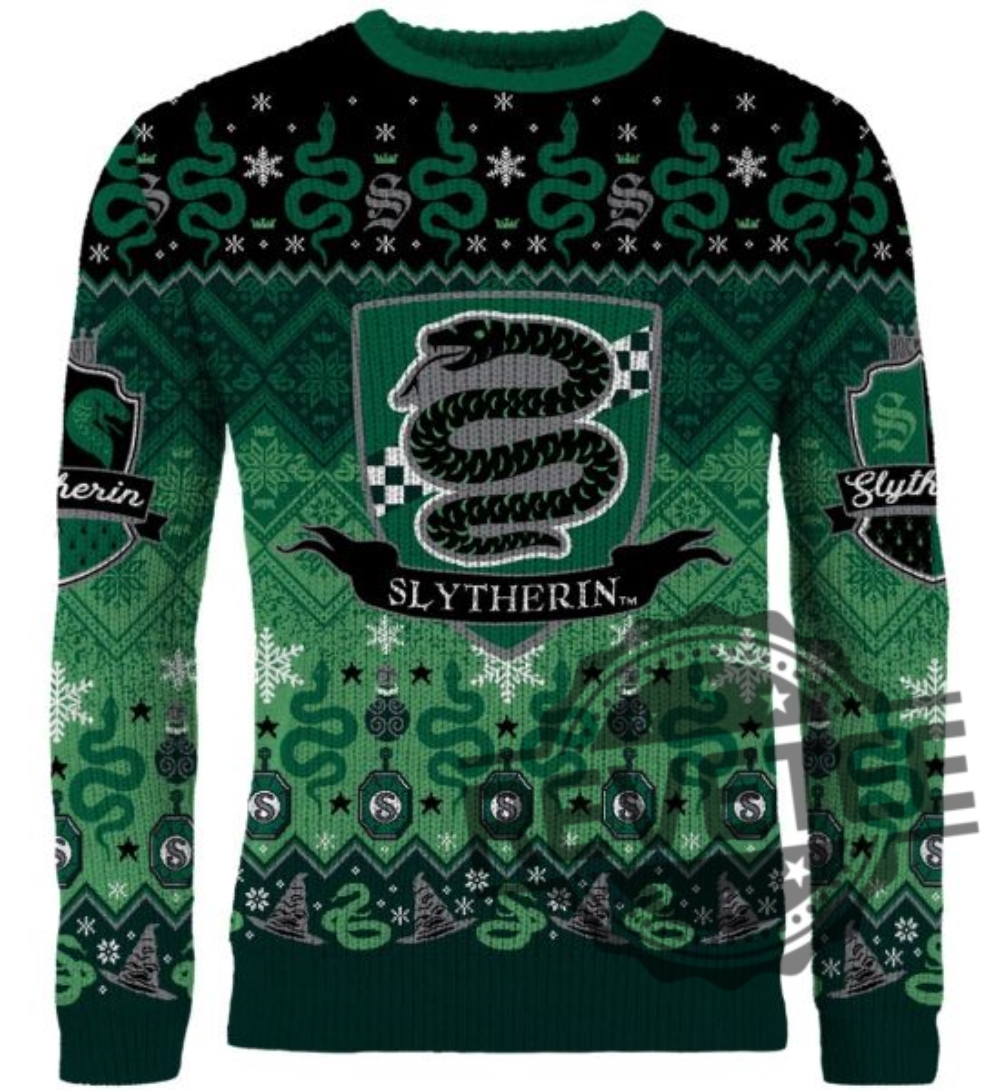 Slytherin Round The Christmas Tree Christmas Jumper Hogwarts Christmas Sweater