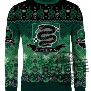 Slytherin Round The Christmas Tree Christmas Jumper Hogwarts Christmas Sweater revetee 2