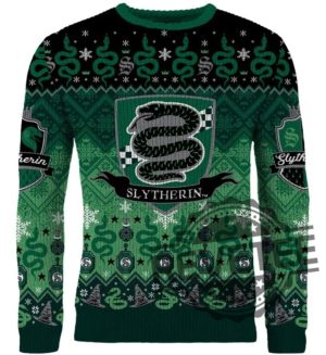 Slytherin Round The Christmas Tree Christmas Jumper Hogwarts Christmas Sweater revetee 2