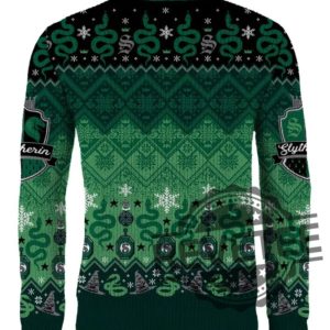 Slytherin Round The Christmas Tree Christmas Jumper Hogwarts Christmas Sweater revetee 3