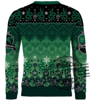 Slytherin Round The Christmas Tree Christmas Jumper Hogwarts Christmas Sweater revetee 3