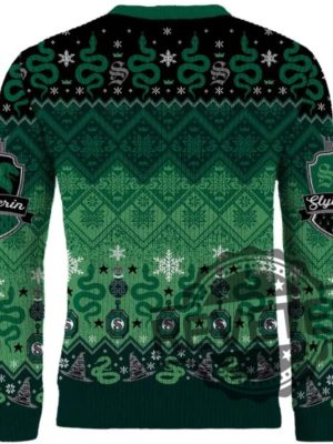 Slytherin Round The Christmas Tree Christmas Jumper Hogwarts Christmas Sweater revetee 3