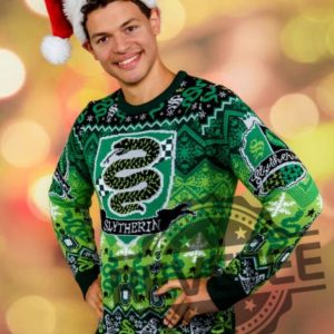 Slytherin Round The Christmas Tree Christmas Jumper Hogwarts Christmas Sweater revetee 4