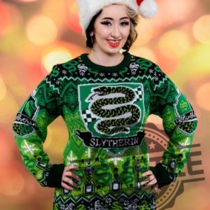 Slytherin Round The Christmas Tree Christmas Jumper Hogwarts Christmas Sweater revetee 5