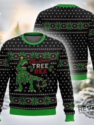 Introducing The Christmas Tree Rex Jurassic Park Ugly Sweater revetee 2