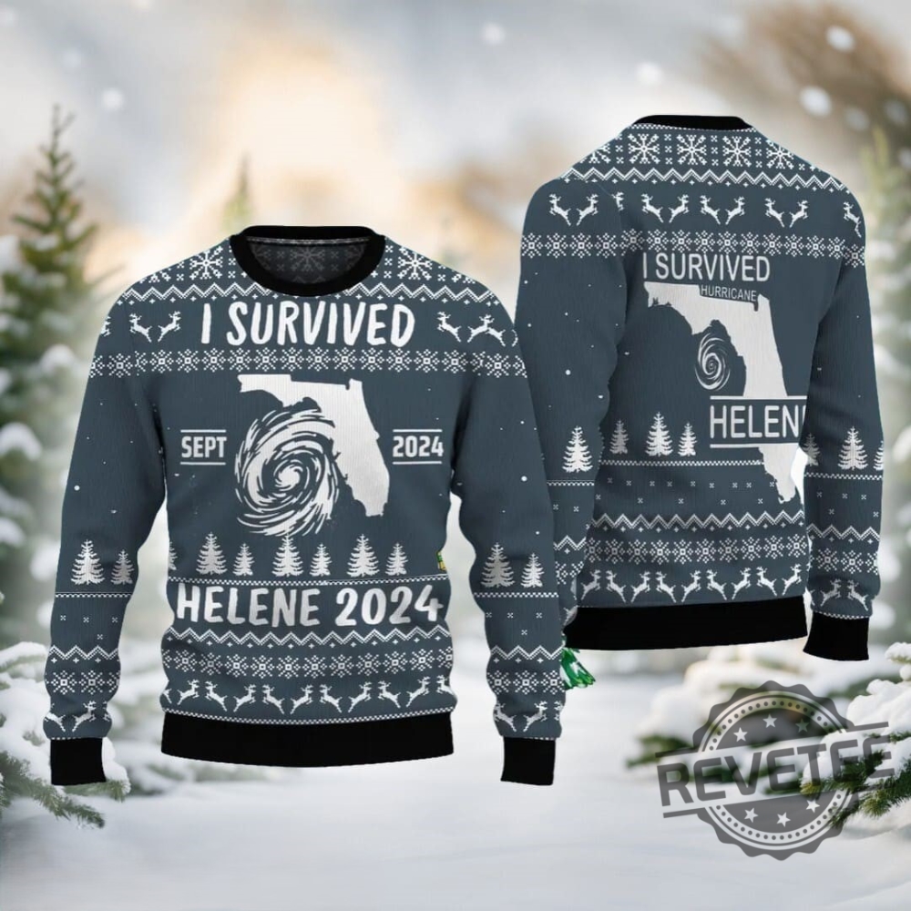 I Survived Hurricane Helene 2024 Ugly Sweater I Survived Hurricane Helene 2024 Shirt