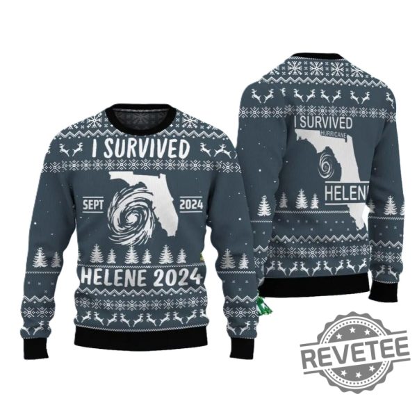 I Survived Hurricane Helene 2024 Ugly Sweater I Survived Hurricane Helene 2024 Shirt revetee 2