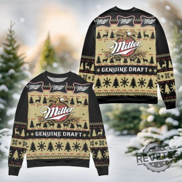 Miller Genuine Draft Ugly Christmas Sweater Miller Genuine Draft Christmas Sweatshirt revetee 2