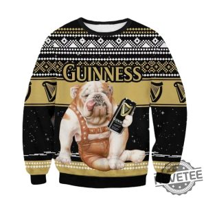 Guinness Bulldog Ugly Christmas Sweater Guinness Bulldog Christmas Sweatshirt revetee 2