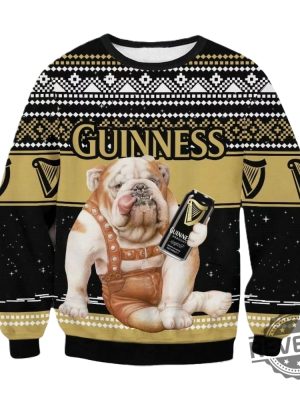 Guinness Bulldog Ugly Christmas Sweater Guinness Bulldog Christmas Sweatshirt revetee 2