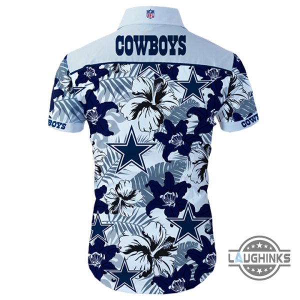 dallas cowboys button up shirt hawaiian tropical flower dallas cowboys aloha beach shirt and shorts laughinks 1