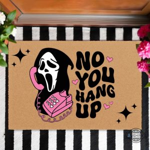 no you hang up ghostface doormat funny scream pumpkin happy halloween welcome mat front door mat outdoor fall mats home decoration laughinks 2