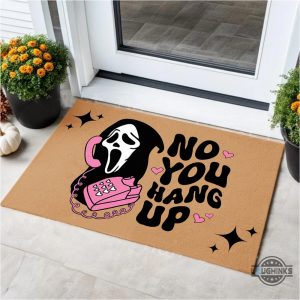 no you hang up ghostface doormat funny scream pumpkin happy halloween welcome mat front door mat outdoor fall mats home decoration laughinks 3